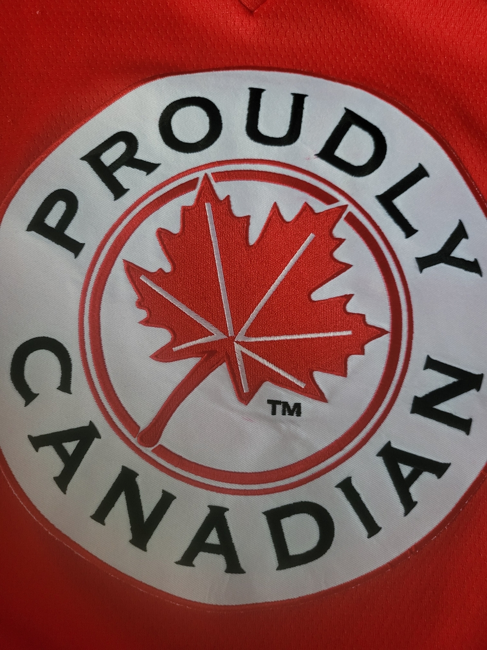 Proudly Canadian Red Hockey Jersey - Picture 2 of 4